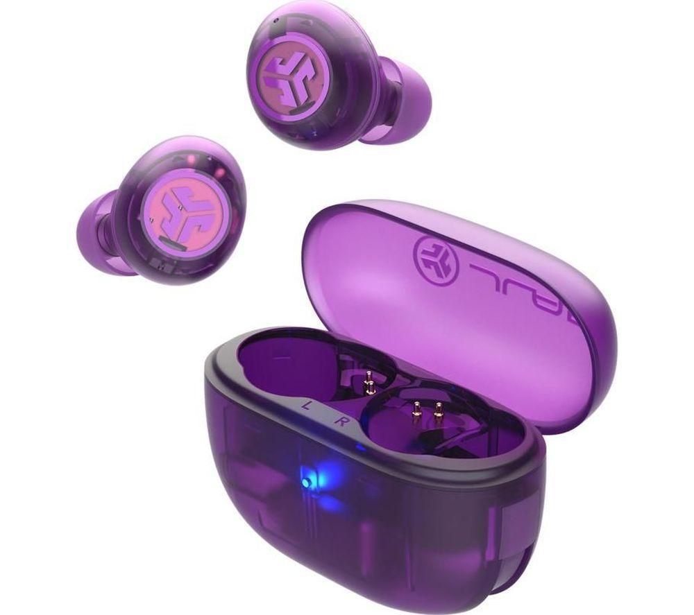 JLAB Go POP ANC Wireless Bluetooth Noise-Cancelling Earbuds - Transparent Purple image number 2 of 8