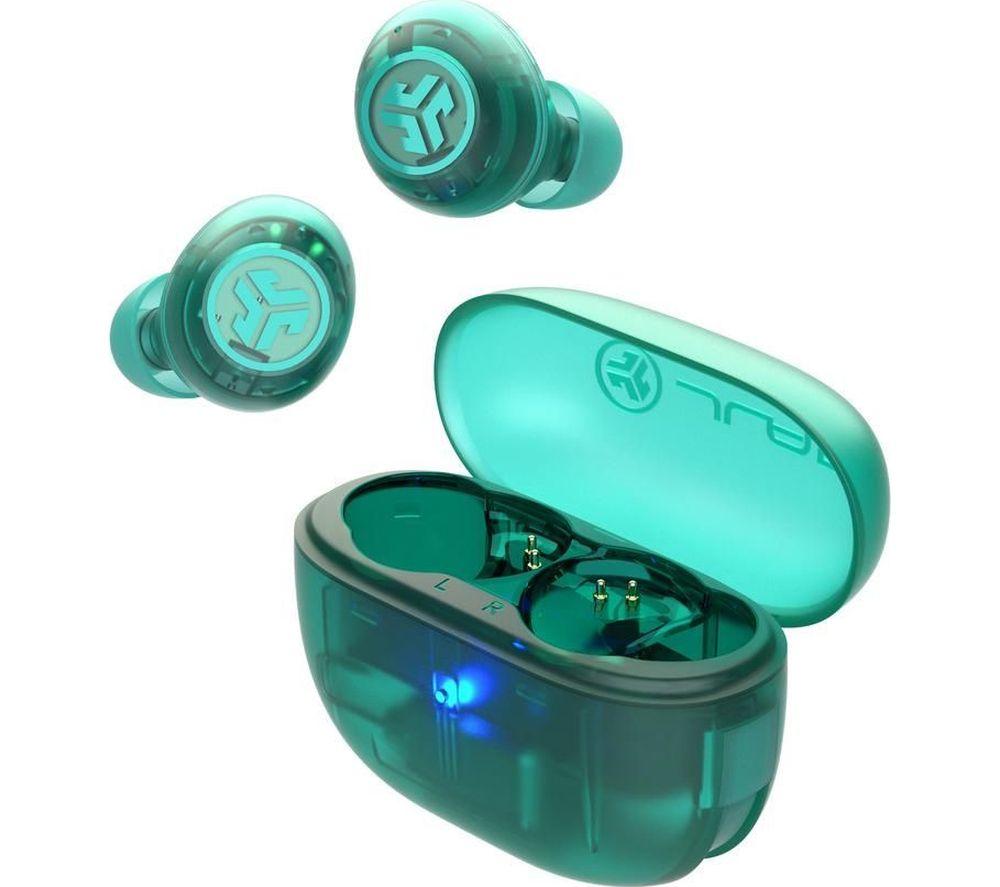JLAB Go POP ANC Wireless Bluetooth Noise-Cancelling Earbuds - Transparent Teal image number 2 of 8