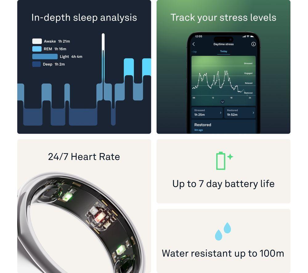 Buy OURA Ring Gen3 Heritage - Silver, Size 11 | Currys