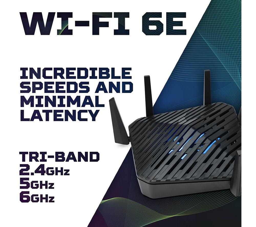 ACER Predator Connect W6 WiFi Cable Router - AXE7800, Tri-band image number 2 of 6