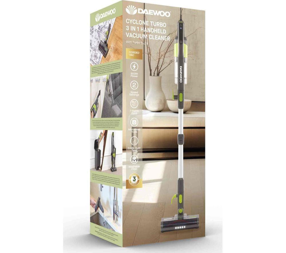 DAEWOO Cyclone Turbo Handheld Vacuum Cleaner - Grey & Green image number 3 of 11