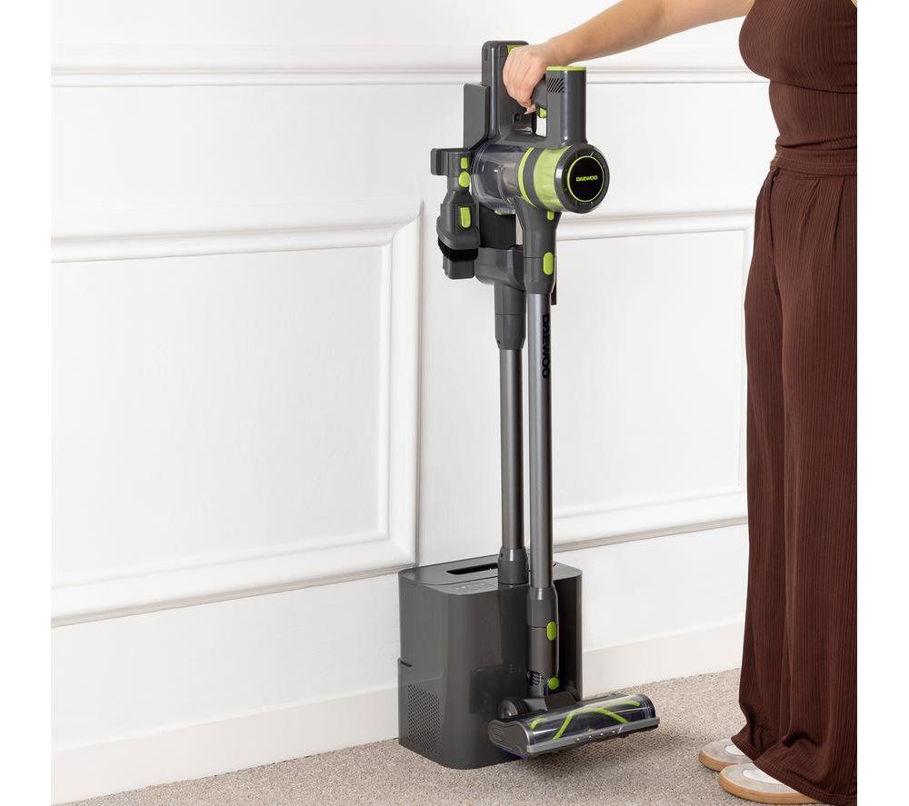 DAEWOO Freedom Auto-Empty FLR00203GE Cordless Vacuum Cleaner - Grey & Green image number 12 of 17
