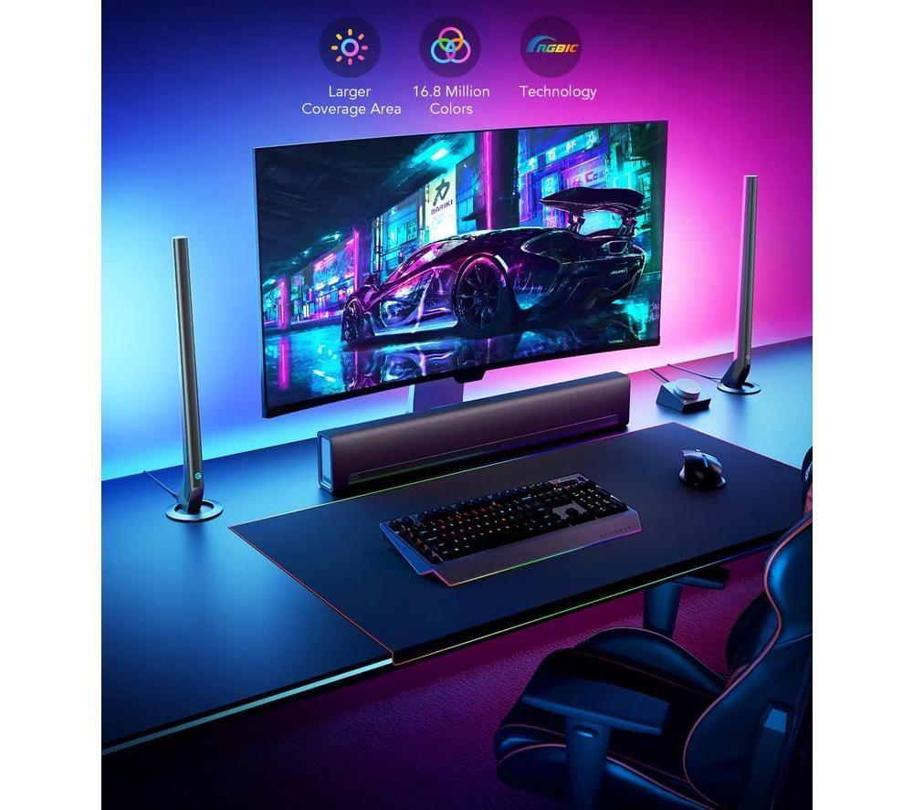GOVEE H6047 RGBIC Gaming Light Bar with Alexa & Google Assistant - Twin Pack image number 5 of 10