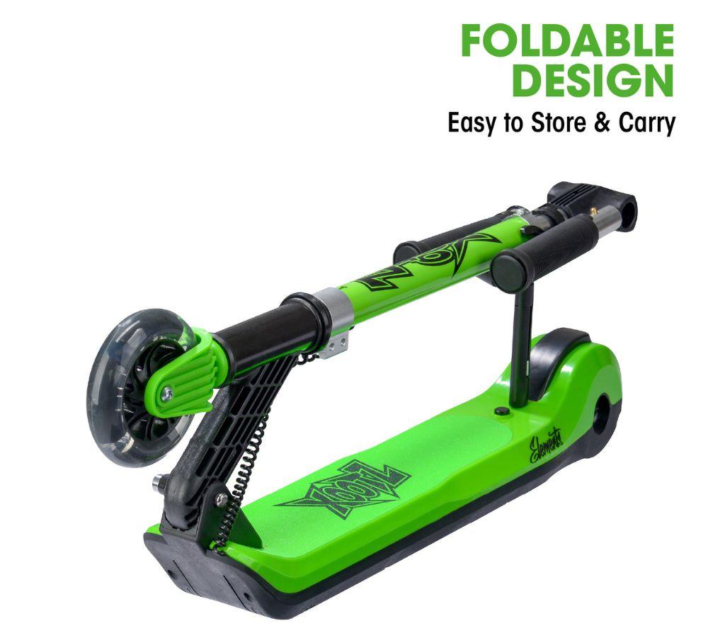 XOOTZ Elements Electric Folding Kids Scooter - Green image number 5 of 6