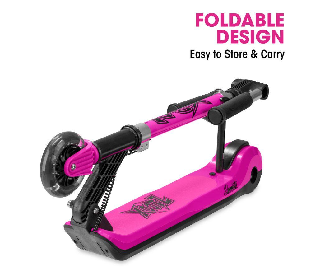 XOOTZ Elements Electric Folding Kids Scooter - Pink image number 4 of 5