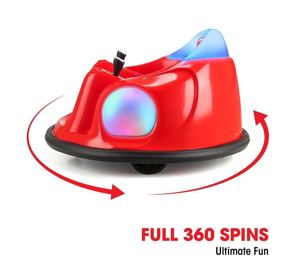 XOOTZ Kids' Electric Bumper Car Ride-On Toy - Red image number 4 of 10