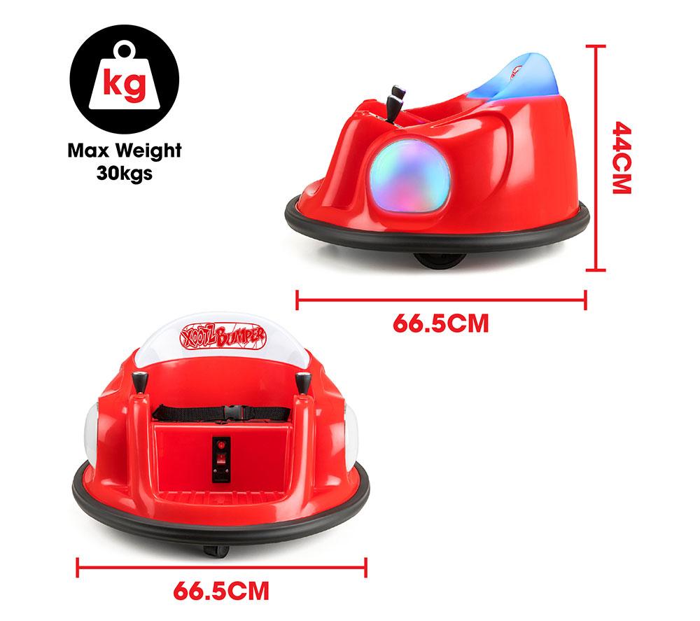 XOOTZ Kids' Electric Bumper Car Ride-On Toy - Red image number 7 of 10