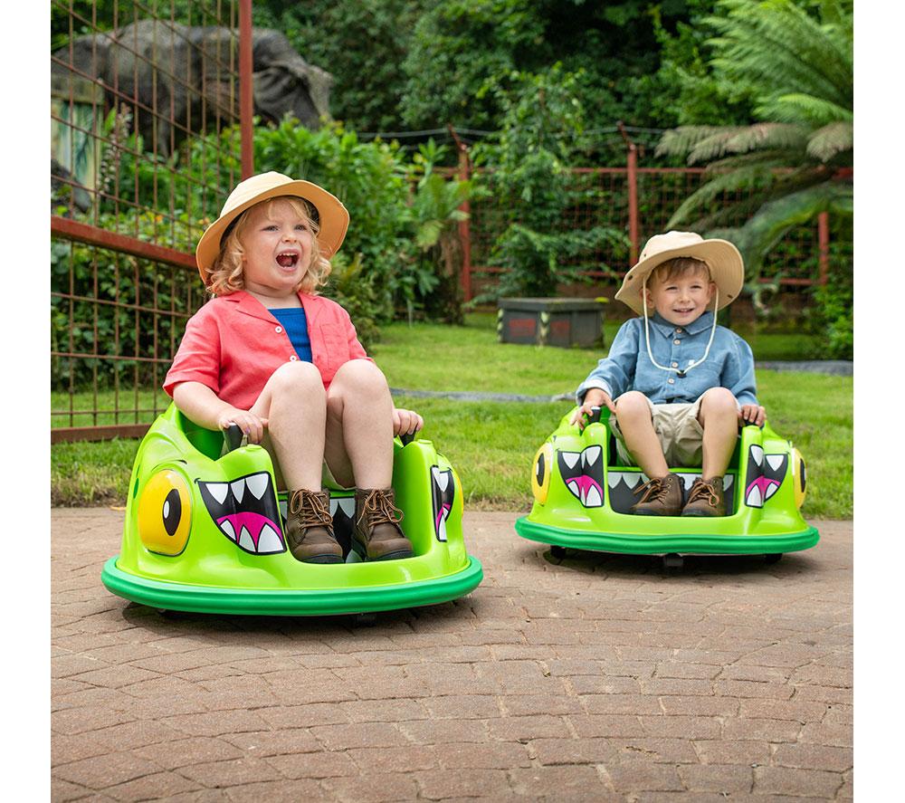 XOOTZ Dinosaur Kids' Electric Bumper Car Ride-On Toy - Green image number 3 of 7