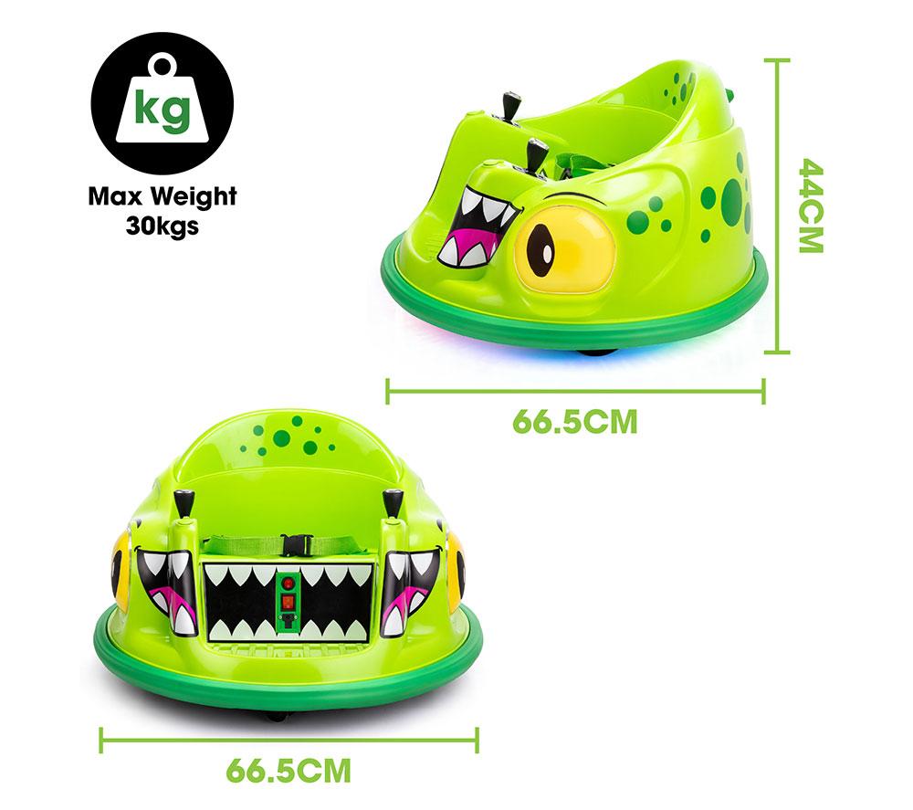 XOOTZ Dinosaur Kids' Electric Bumper Car Ride-On Toy - Green image number 7 of 7