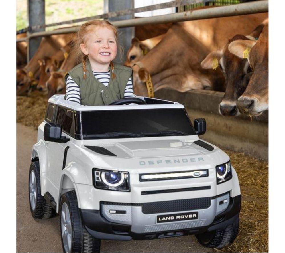 XOOTZ Land Rover Defender Kids' Electric Ride-On Car - White image number 3 of 9
