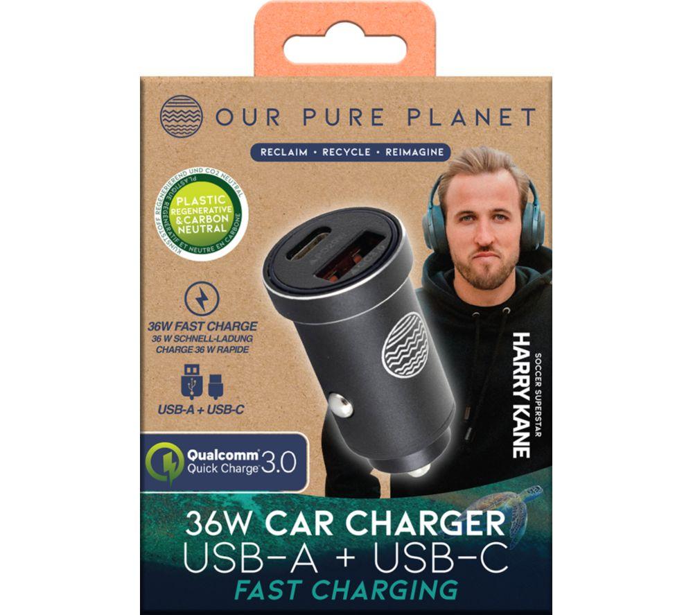 OUR PURE PLANET OPP123 36 W Dual USB Car Charger - Black image number 2 of 9