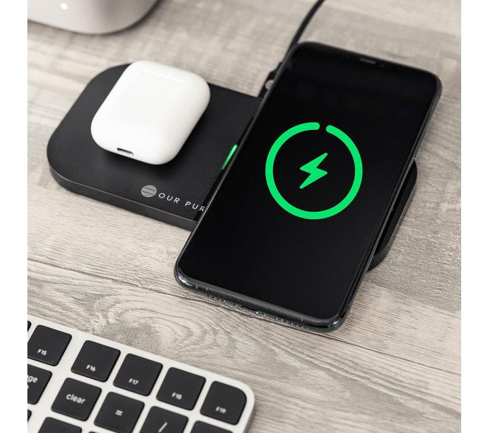 OUR PURE PLANET OPP131 Dual Wireless Charging Pad - Black image number 8 of 10
