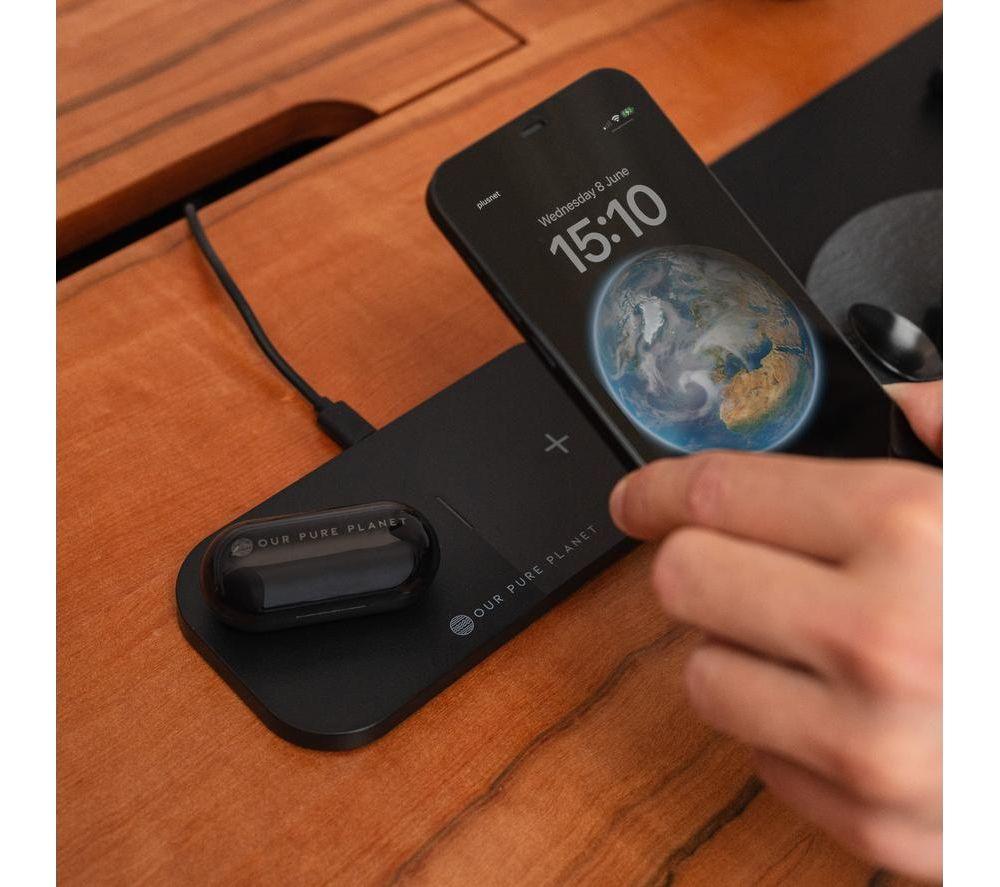 OUR PURE PLANET OPP131 Dual Wireless Charging Pad - Black image number 9 of 10
