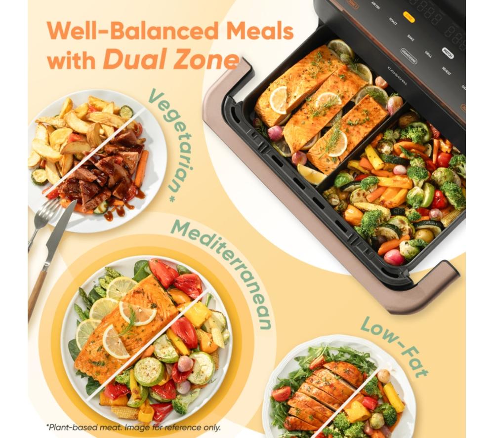 COSORI&nbsp; Dual Blaze Twinfry 10 L Flexible Drawer Air Fryer - Black & Gold image number 5 of 14