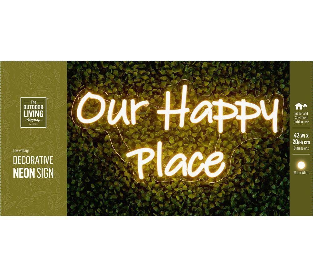 PREMIER Our Happy Place LED Neon Sign - Warm White image number 5 of 5