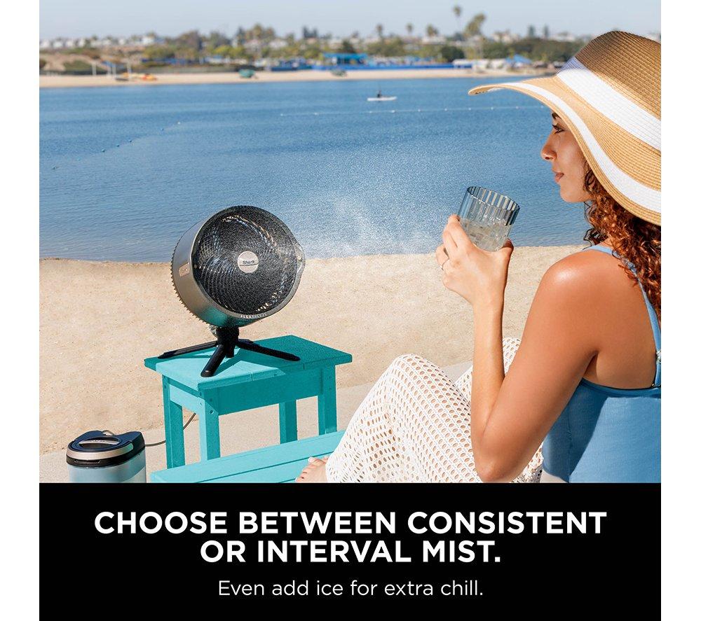SHARK FlexBreeze Pro Mist FA300UK Portable 11.8" Hybrid Pedestal Fan & Misting System - Dark Grey image number 2 of 13