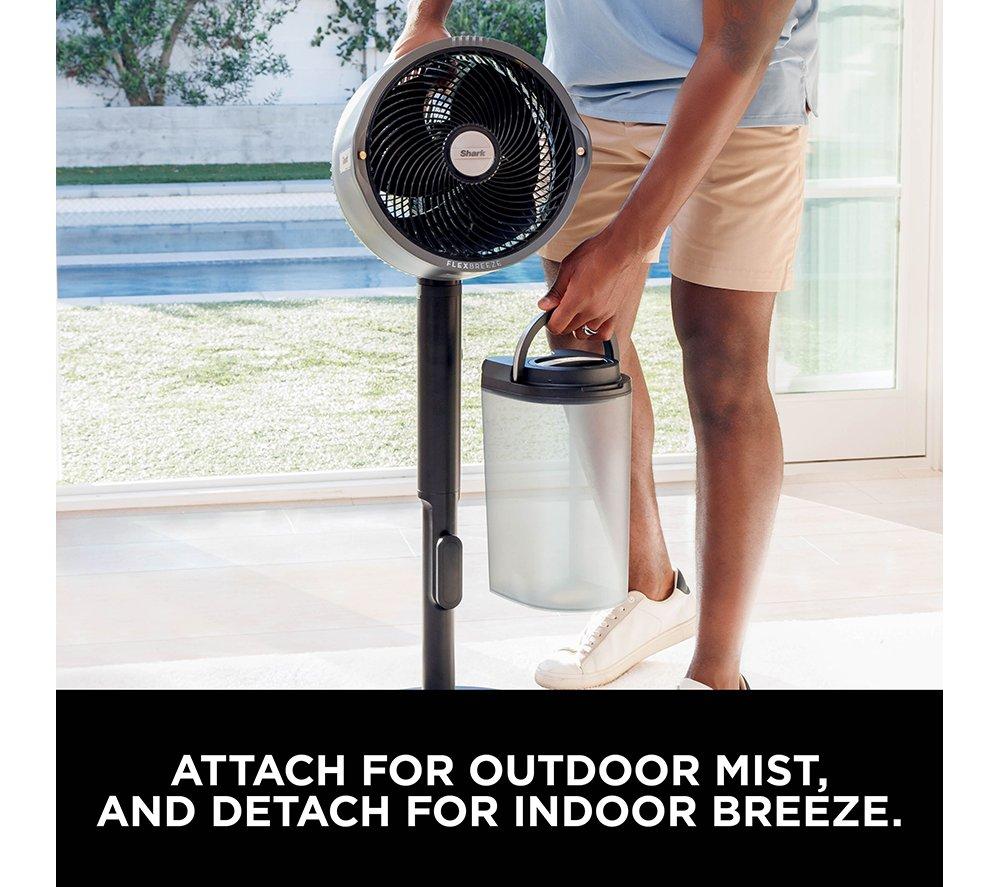 SHARK FlexBreeze Pro Mist FA300UK Portable 11.8" Hybrid Pedestal Fan & Misting System - Dark Grey image number 6 of 13