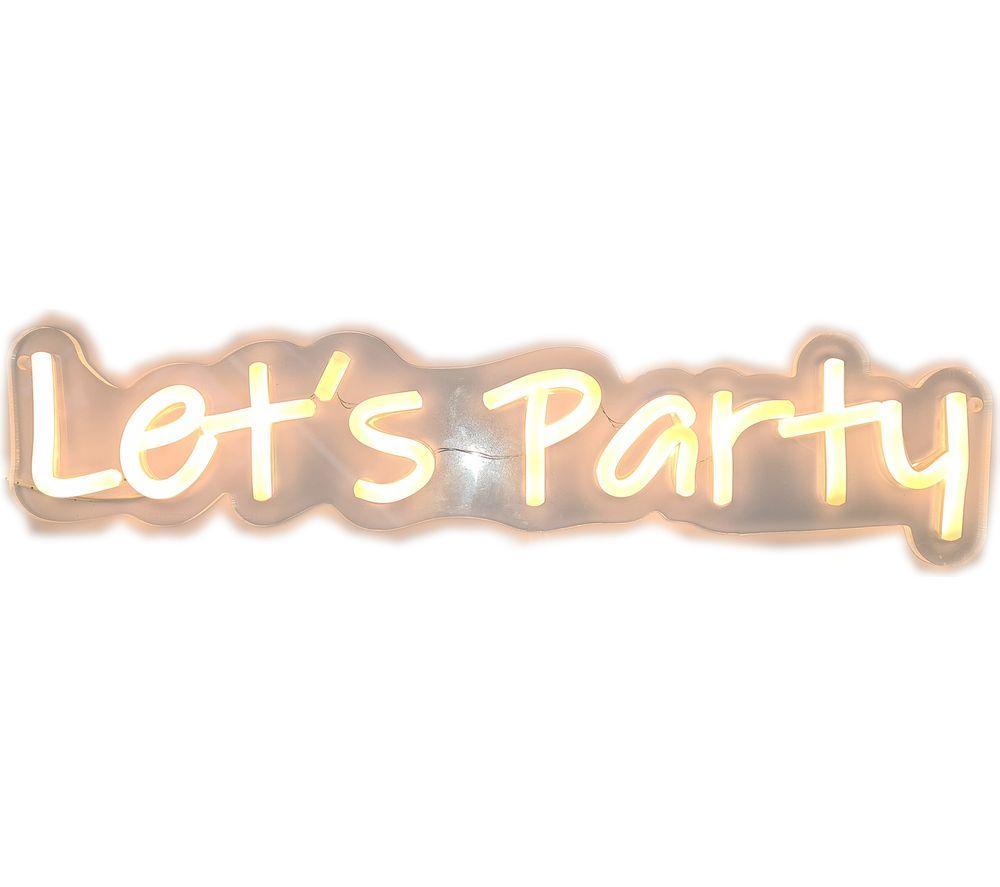PREMIER Let s Party LED Neon Sign - Warm White