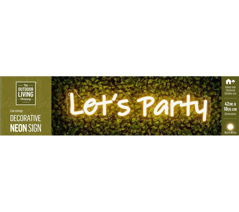 PREMIER Let&rsquo;s Party LED Neon Sign - Warm White image number 2 of 7