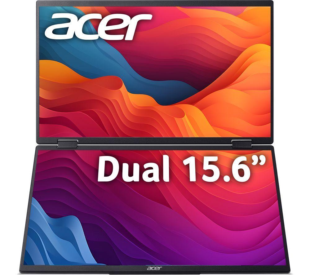 ACER PD163Qbmiuux Dual Full HD 15.6" IPS LCD Portable Monitor - Silver