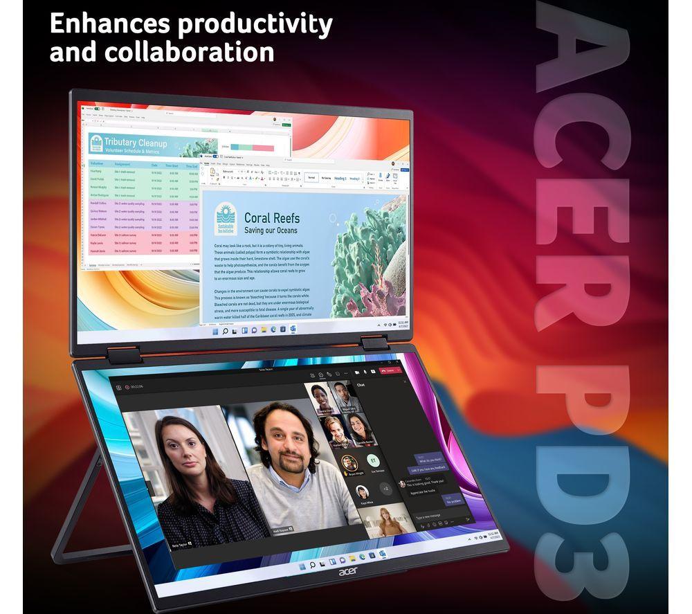 ACER PD163Q Dual Full HD 15.6" IPS LCD Portable Monitor - Silver image number 4 of 8