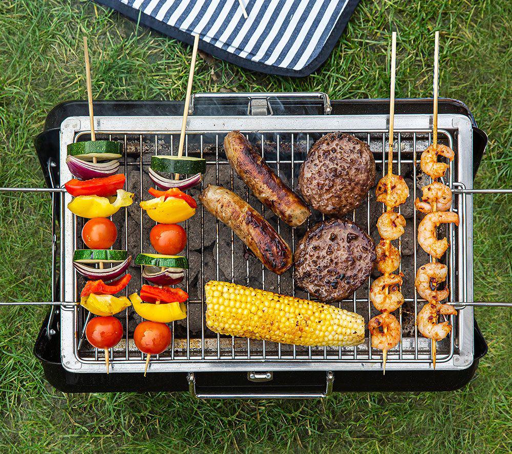 GEORGE FOREMAN Go Anywhere Briefcase Portable Charcoal BBQ - Black image number 8 of 9