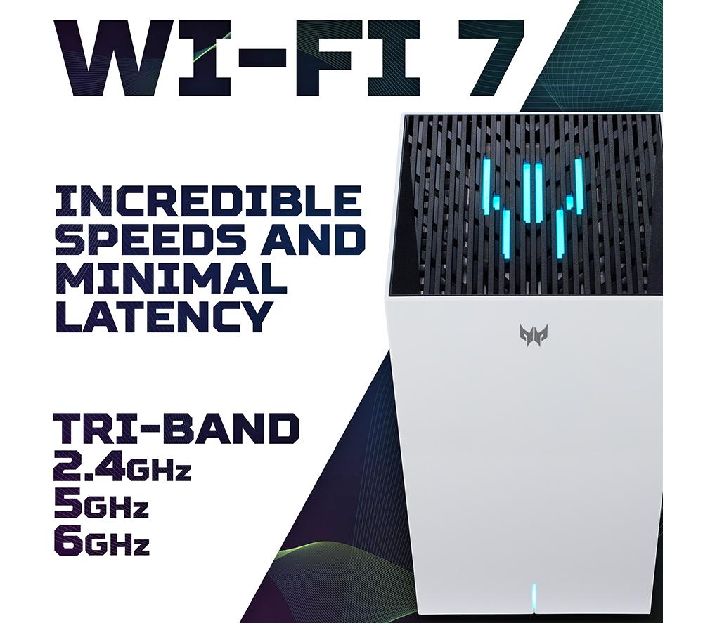 ACER Predator Connect T7 WiFi Cable Router - BE11000, Tri-band image number 3 of 6