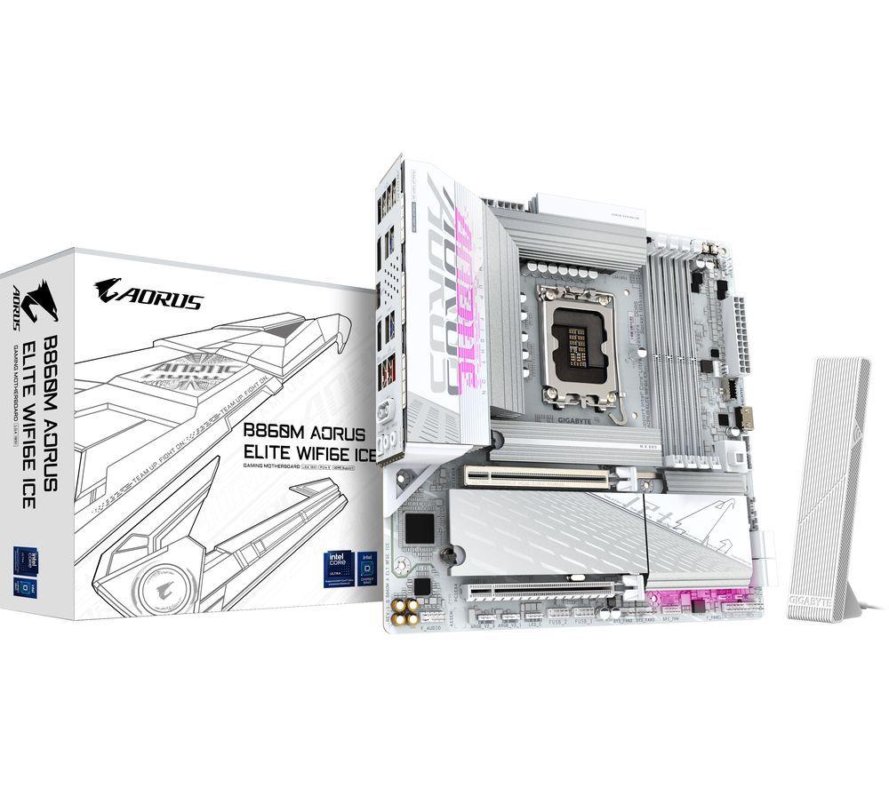 GIGABYTE Aorus Elite WiFi6E Ice B860M LGA1851 Motherboard image number 3 of 5