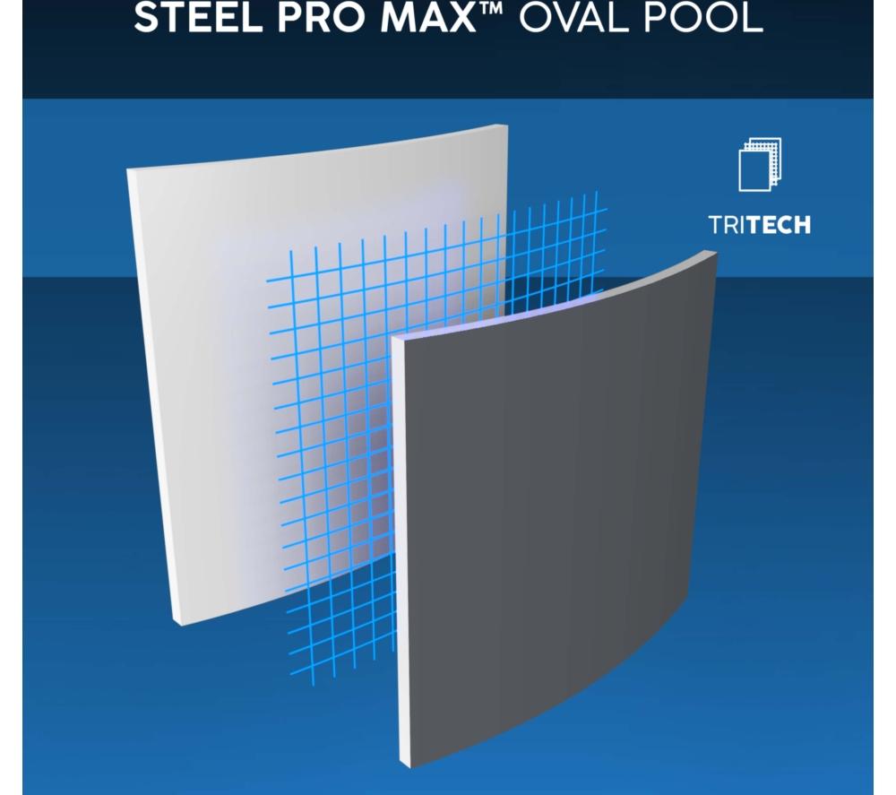 BESTWAY 10ft x 33" Steel Pro MAX BW5614AGB-25 Oval Swimming Pool - Dark Grey image number 8 of 9
