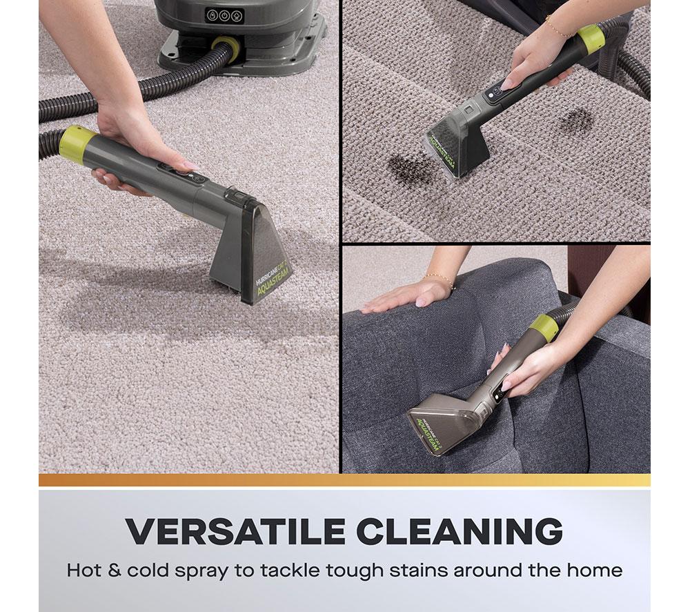 DAEWOO Hurricane Cat 2 Aquasteam FLR00192GE Upholstery and Carpet Spot Washer - Green & Grey image number 3 of 11