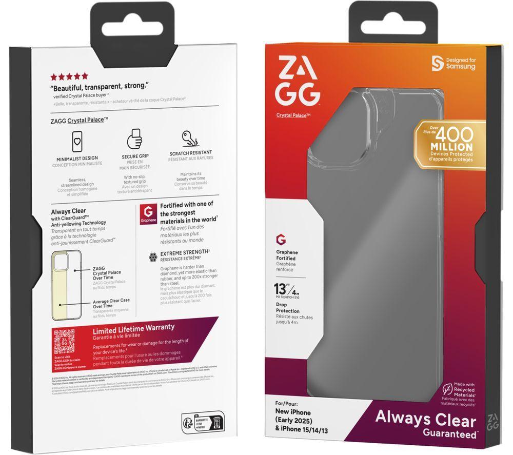 ZAGG Crystal Palace iPhone 17e / 16e / 15 / 14 / 13 Case - Clear image number 3 of 4