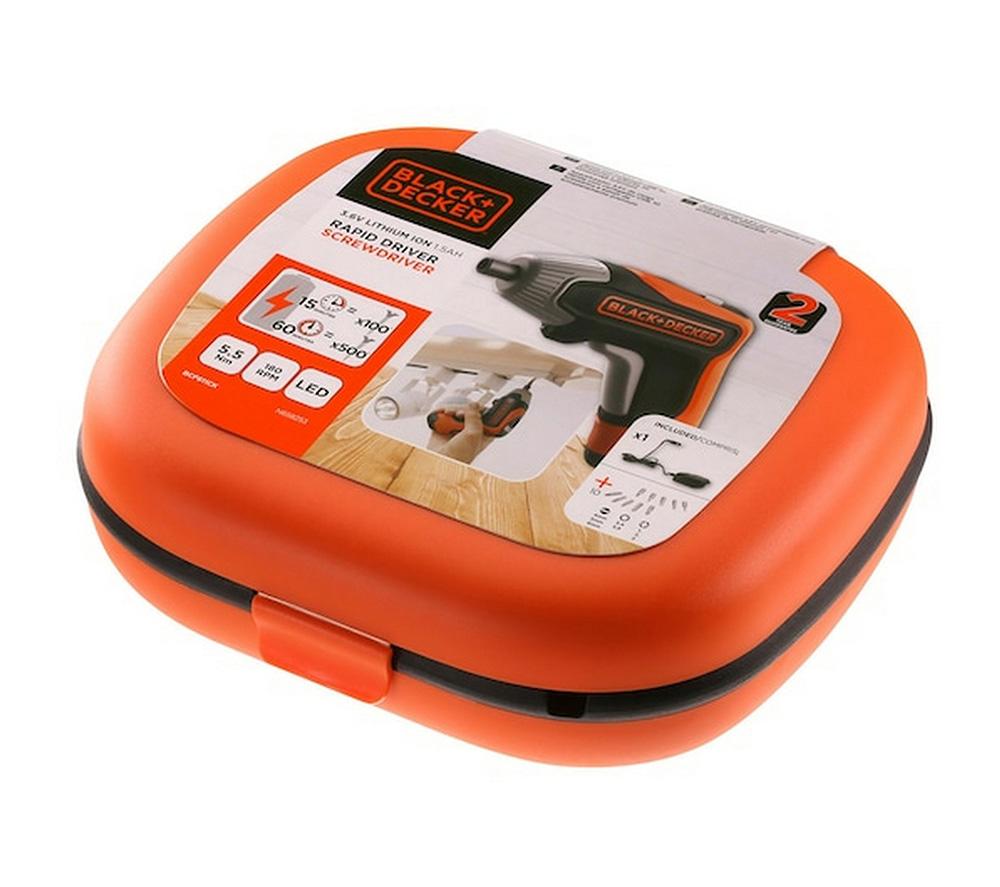 BLACK+DECKER Rapid 3.6 V Cordless Screwdriver - Orange & Black image number 2 of 6