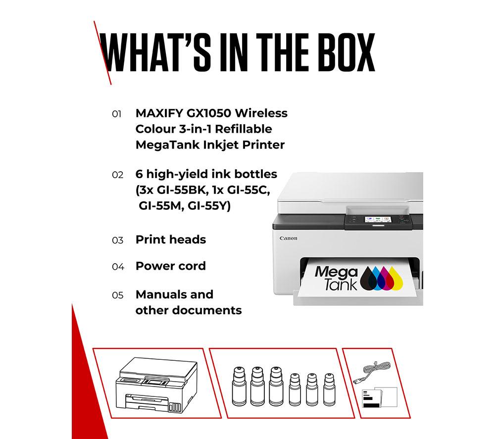 CANON MAXIFY GX1050 All-in-One Wireless Inkjet Printer image number 7 of 10
