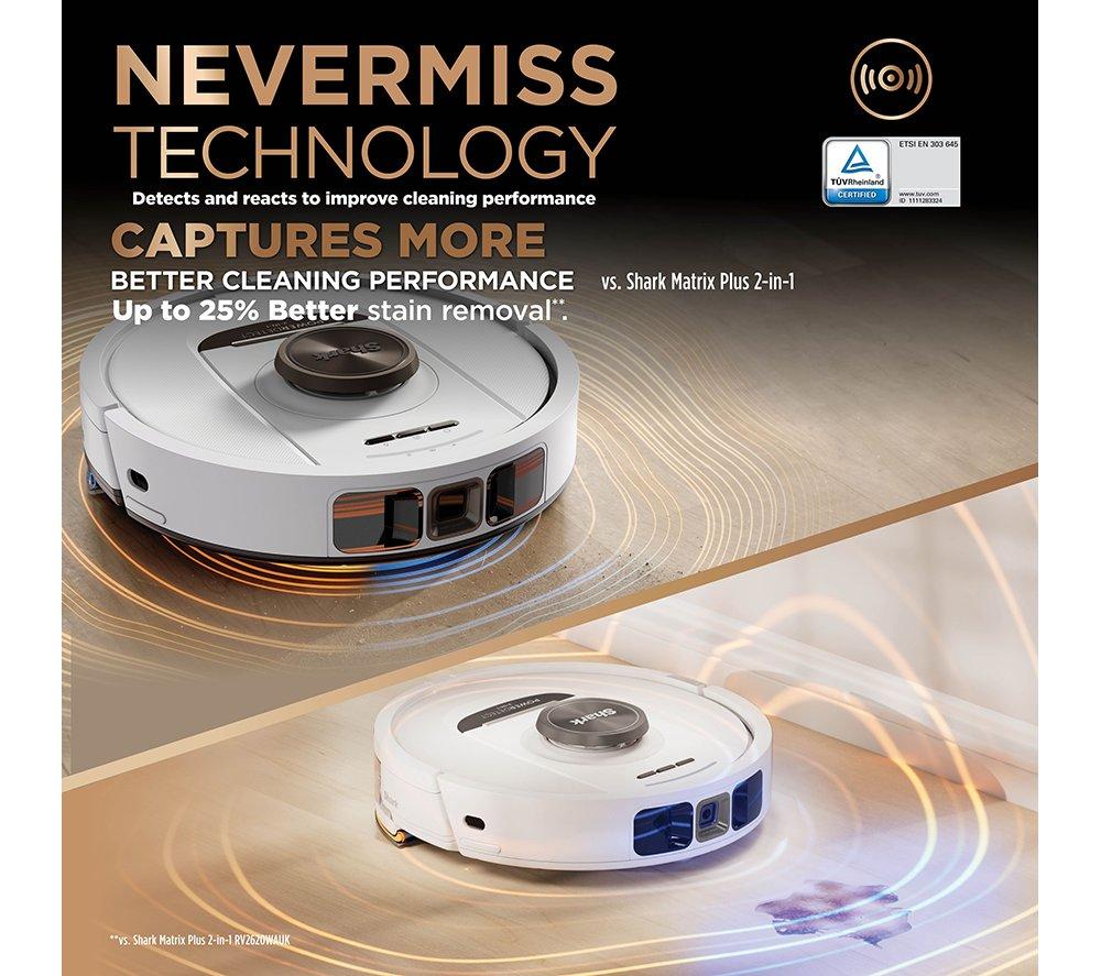 SHARK PowerDetect NeverTouch Pro RV2800ZEUKWH 2-in-1 Robot Vacuum Cleaner - White image number 4 of 14