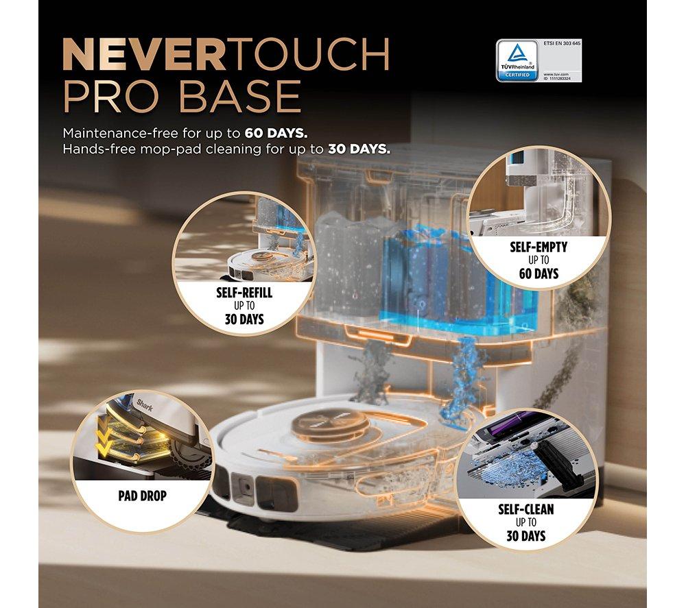 SHARK PowerDetect NeverTouch Pro RV2800ZEUKWH 2-in-1 Robot Vacuum Cleaner - White image number 5 of 14