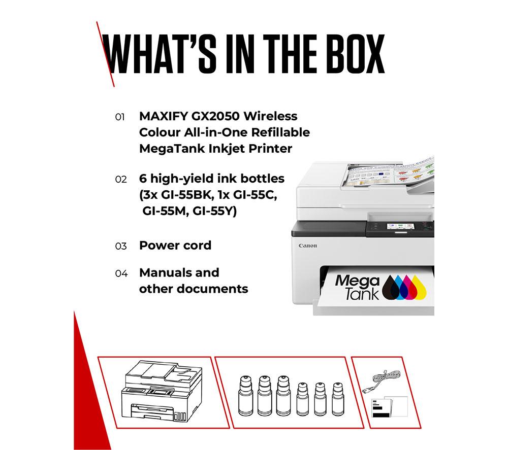CANON MAXIFY GX2050 All-in-One Wireless Inkjet Printer with Fax image number 7 of 10