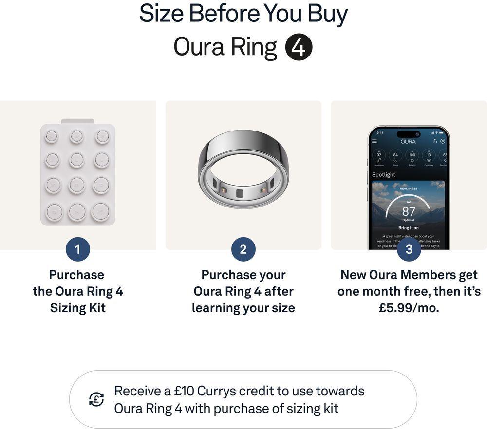 Buy OURA Ring 4 - Silver, Size 9 | Currys