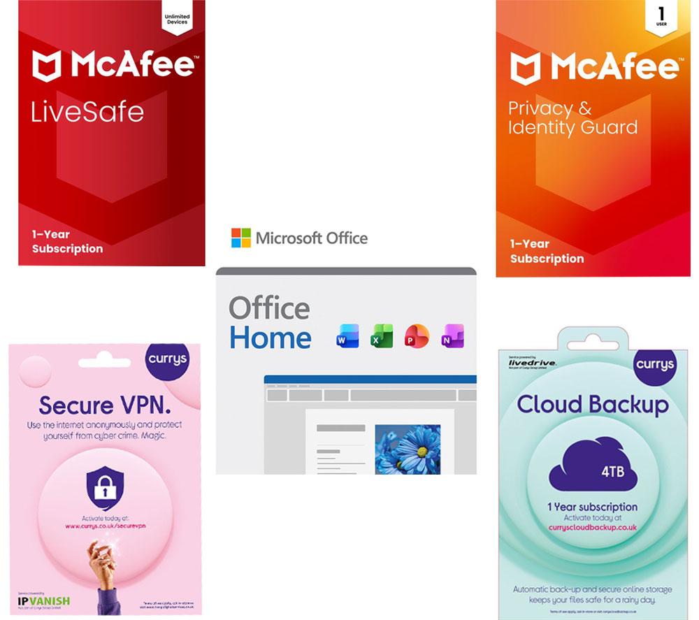 Microsoft Office Home 2024 (Lifetime, 1 User), Livesafe (Unlimited Devices), Secure Vpn (1 Year Subscription), Cloud Backup (4 Tb) & Privacy & Identity Guard (1 User) Bundle  1 Year