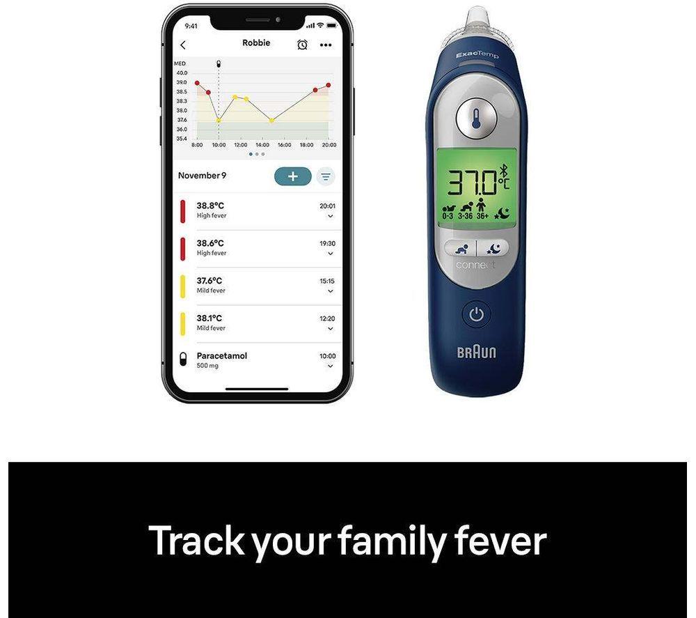 BRAUN ThermoScan 7+ Connect Ear Thermometer - Blue image number 4 of 4