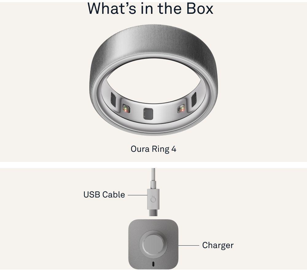Buy OURA Ring 4 - Brushed Silver, Size 8 | Currys