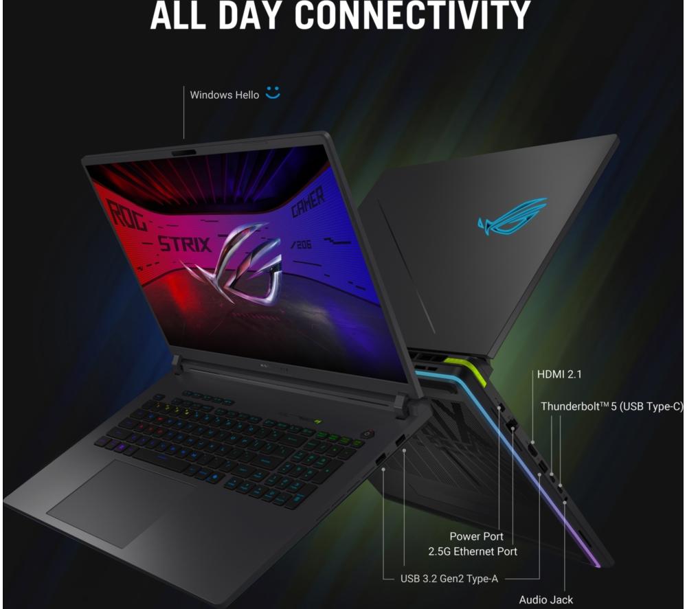 ASUS ROG Strix G18 18" Gaming Laptop - Intel&reg; Core&trade; Ultra 9, RTX 5080, 2 TB SSD image number 13 of 29