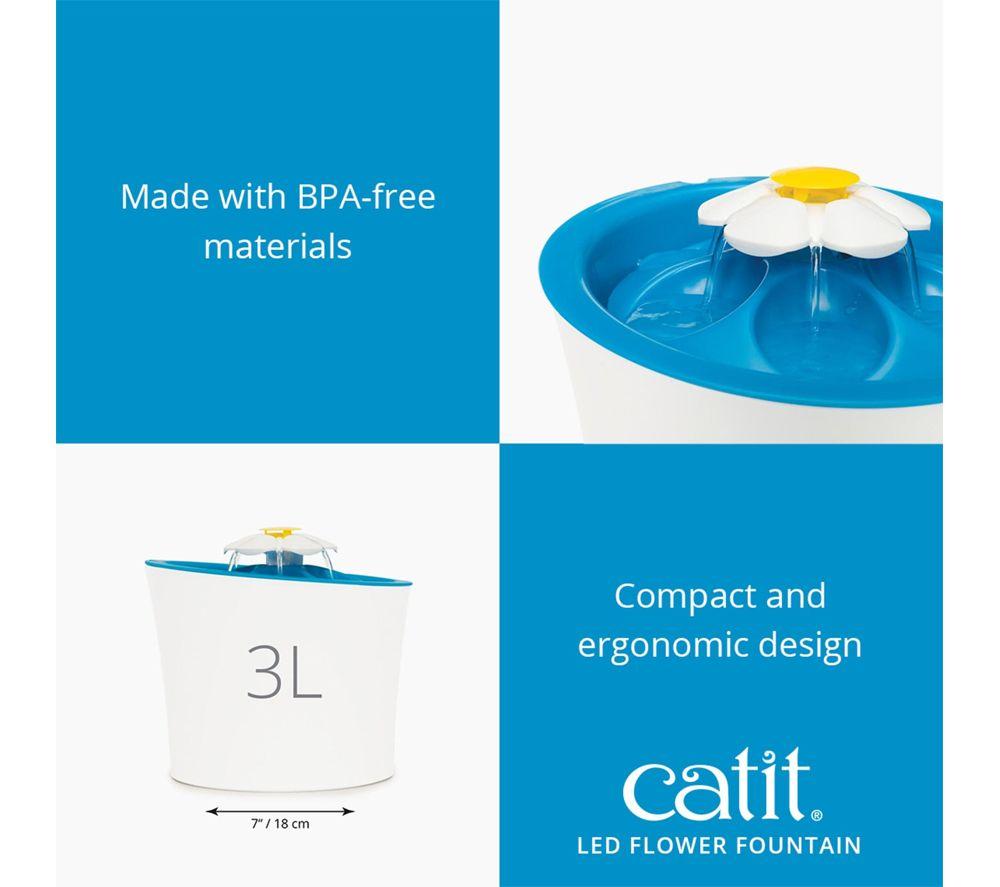 CATIT LED Flower Water Fountain - White image number 15 of 17