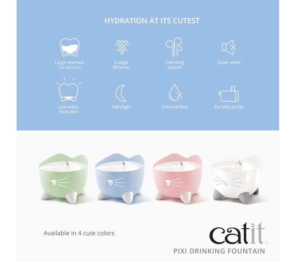 CATIT Pixi Pet Water Fountain - Pink image number 6 of 6