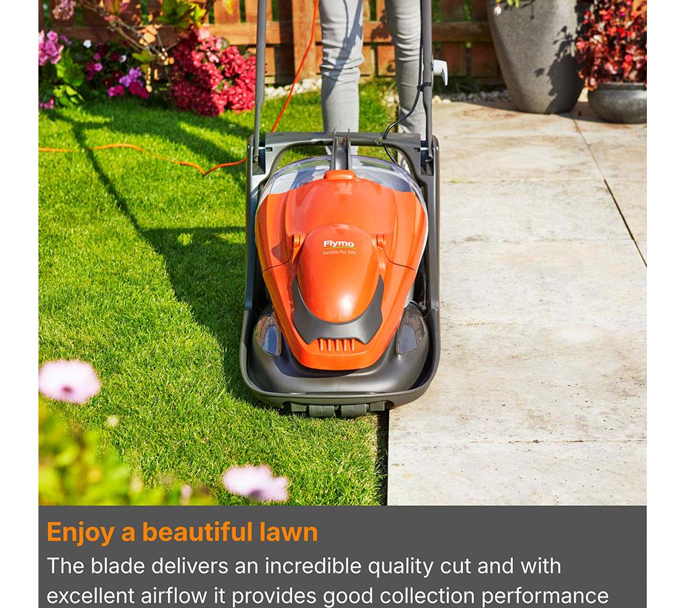 FLYMO EasiGlide Plus 330V Corded Lawn Mower - Orange & Grey image number 5 of 10