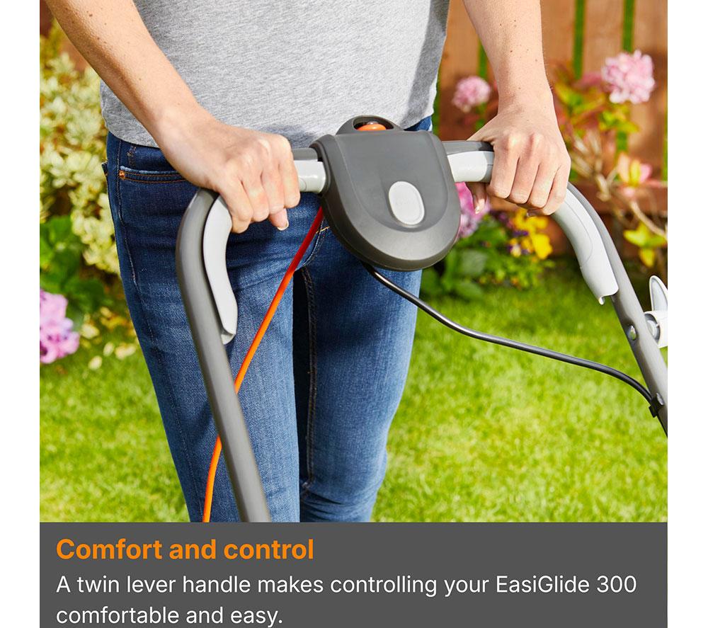 FLYMO EasiGlide Plus 330V Corded Lawn Mower - Orange & Grey image number 6 of 10