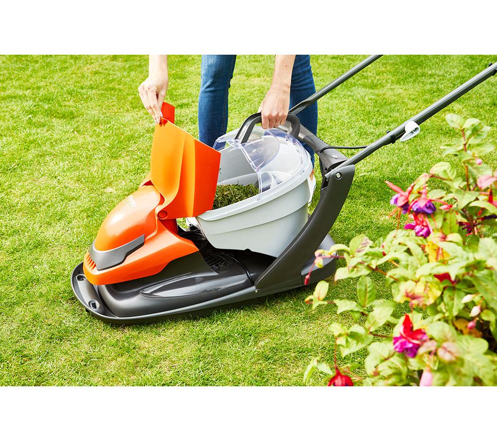 FLYMO EasiGlide Plus 330V Corded Lawn Mower - Orange & Grey image number 8 of 10