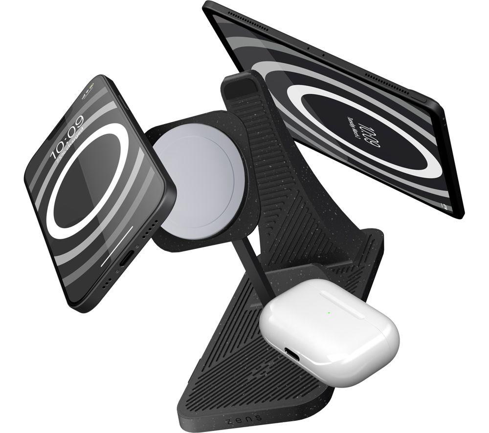 ZENS Modular Series Qi 3-in-1 Magnetic 30 W Wireless Charging Stand - Black image number 3 of 4