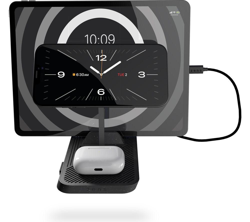 ZENS Modular Series Qi 3-in-1 Magnetic 30 W Wireless Charging Stand - Black image number 4 of 4