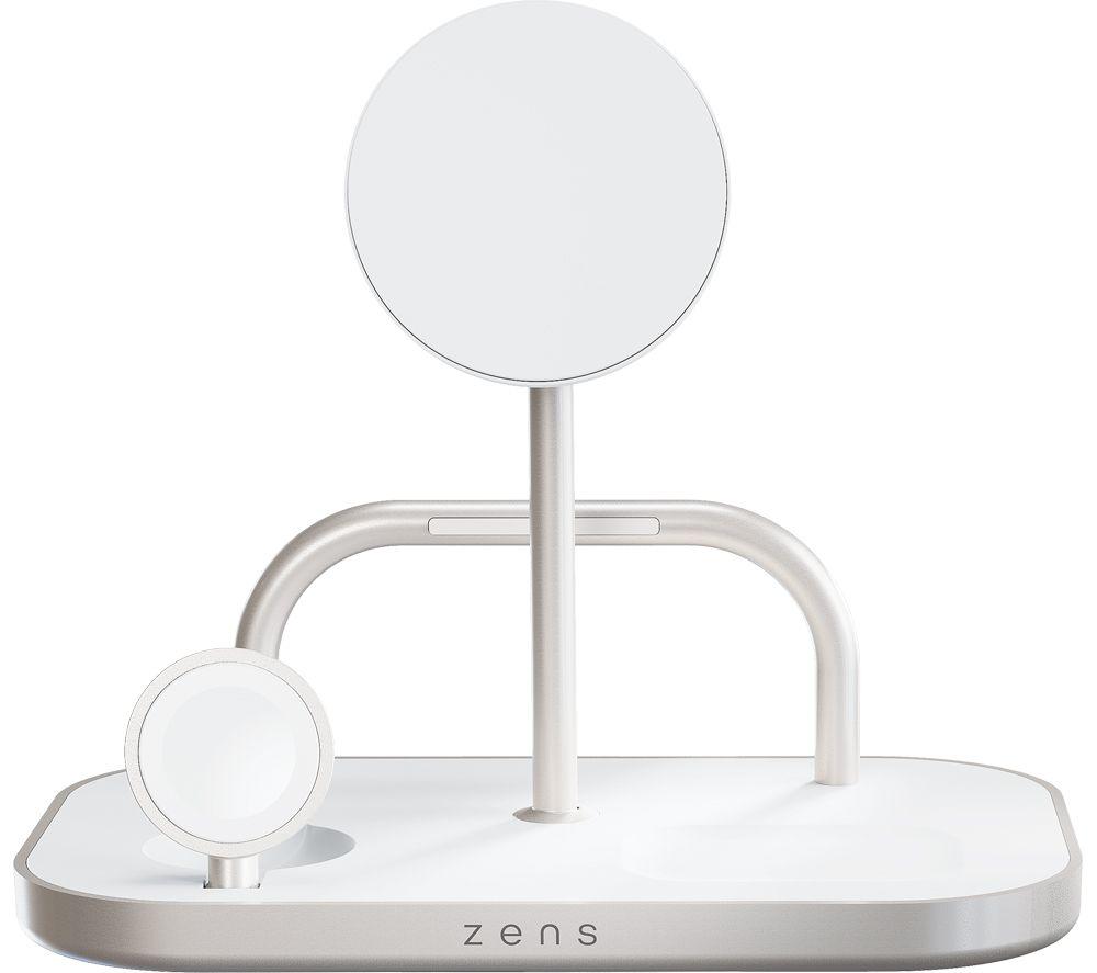 ZENS Qi2 4-in-1 Magnetic 15 W Wireless Charger - White image number 2 of 4