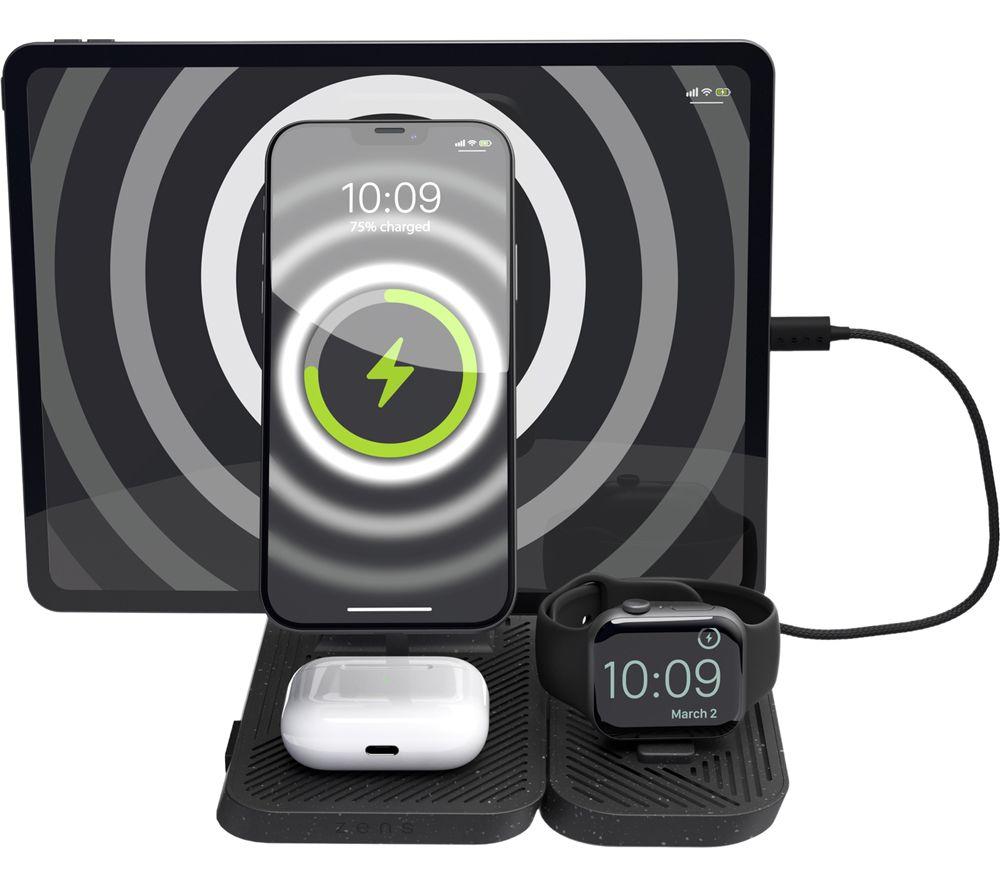 ZENS Modular Series Qi 4-in-1 Magnetic 30 W Wireless Charging Stand - Black image number 4 of 5